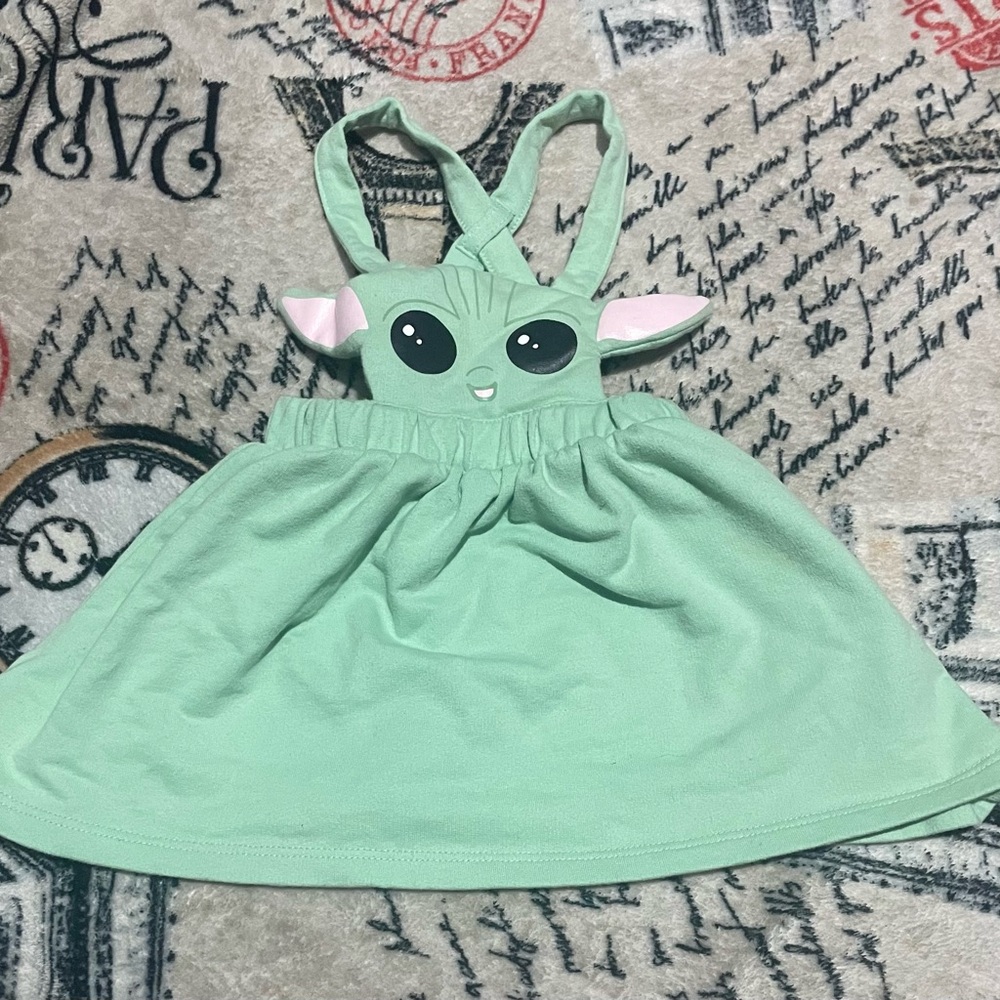 Star Wars Green Baby Yoda Kids Casual Dress